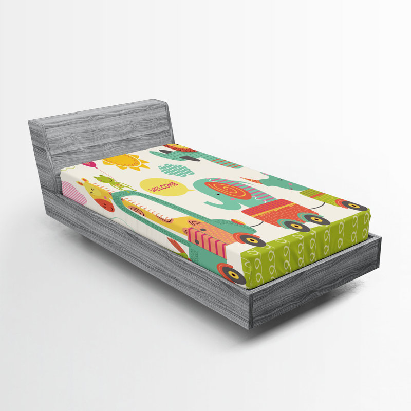 Multicolore Ambesonne, Drap-housse de taille simple