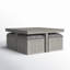 Table basse carrée en bois massif Shaw