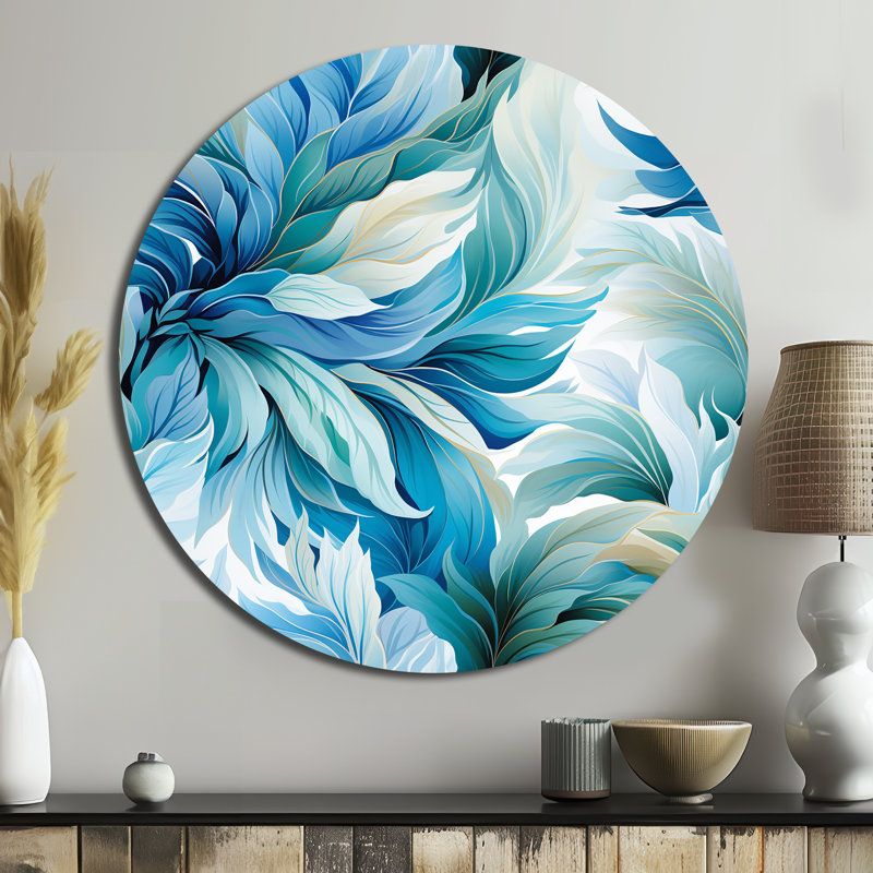 Dooling - art floral rond en métal, H 36 po x l 36 po