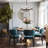 Mansurah 5-Light Shaded Wagon Wheel Black/Brass Chandelier