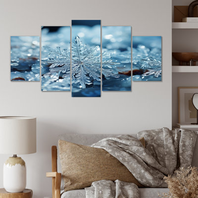 «Sunrise Snowflake Tranquility V - Winter Landscape Multipanel», art mural