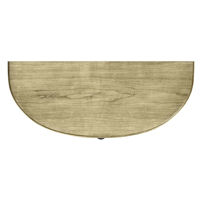 Mozart Demilune Console Table with Storage, Antique Beige