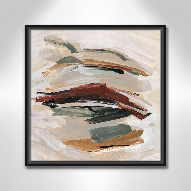 «Carmina Spring Shadows» par Susan Jill - peinture sur toile à cadre flottant, Noir, noir, noir, noir, H 17,5 po x l 17,5 po