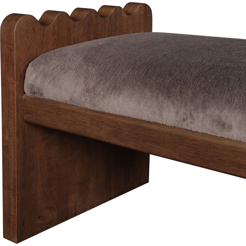 Banc en tissu Daline, Brun, Velours brun