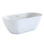 Baignoire en acrylique blanc brillant de 63 po, autoportante pour spa de salle de bain, avec système de colmatage et forme de berceau avec drainage double isolation