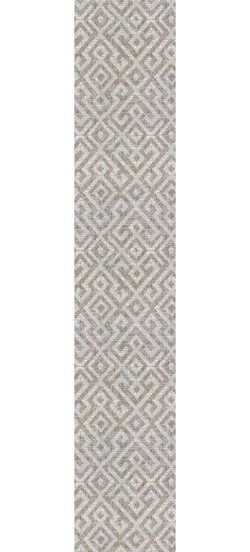 Tapis d'extérieur à motif géométrique moka Caleigha Performance, Tapis de couloir 2 pi 3 po x 7 pi 10 po
