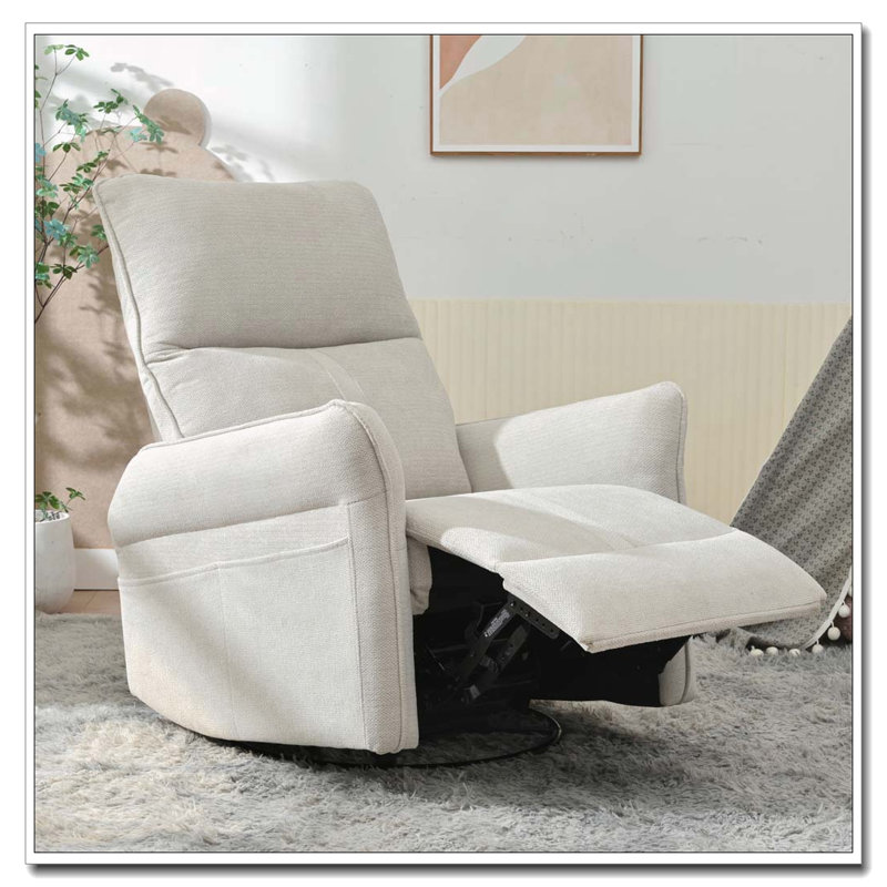 Fauteuil inclinable électrique à bascule, Gris, 360°, Tissu
