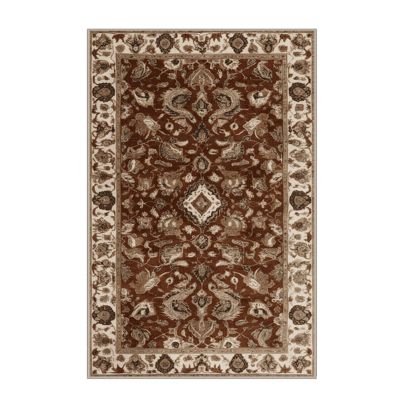 Tapis brun lavable à la machine, Rectangulaire 2 pi x 3 pi