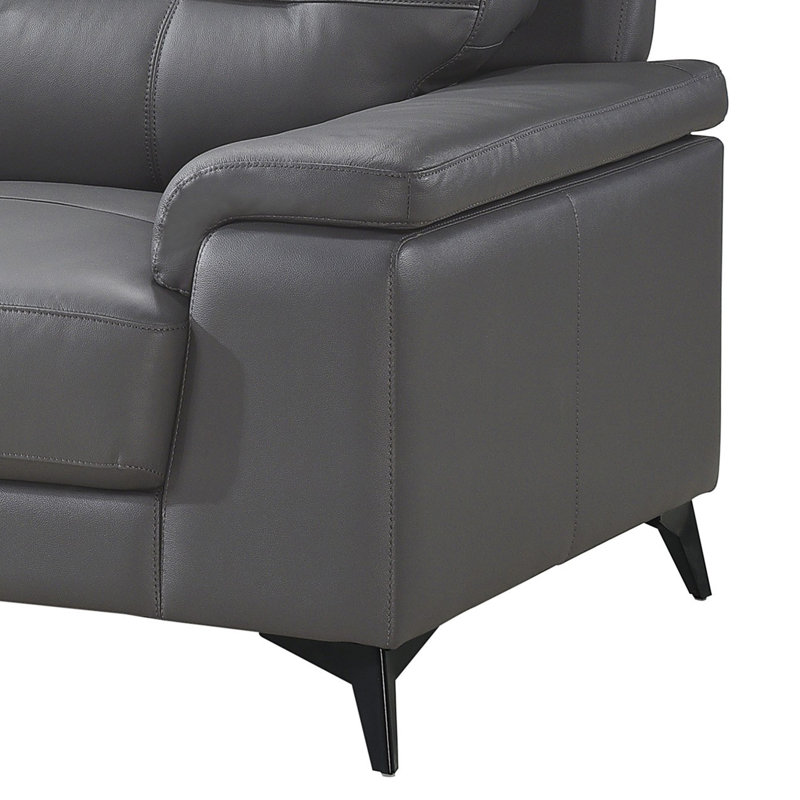 Causeuse 66,75 po avec accoudoirs coussinés, Gris foncé