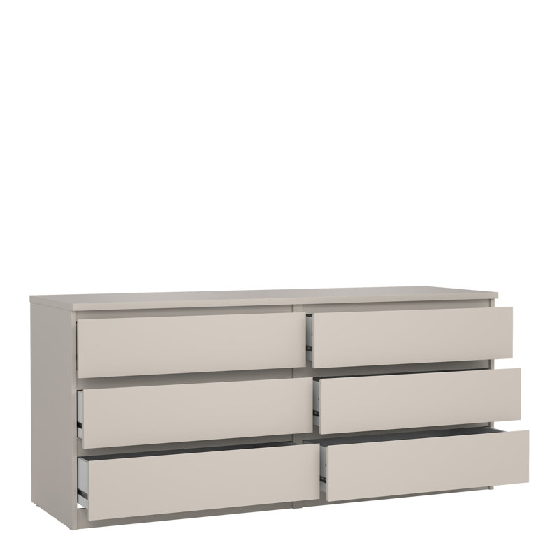 Razhane Wide Chest of 6 Drawers (3+3), Cashmere