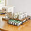 Support à tiroir à café pour tasse à café, organisateur de rangement pour 35 capsules, tiroir de rangement sous la cafetière, brun rustique