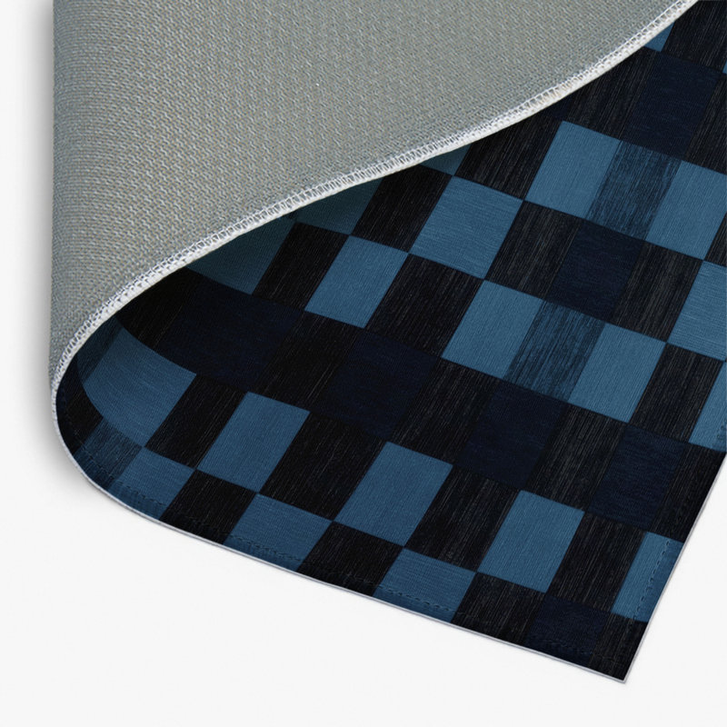 Tapis d'intérieur et d'extérieur à carreaux gris, Rectangulaire 2 pi x 3 pi