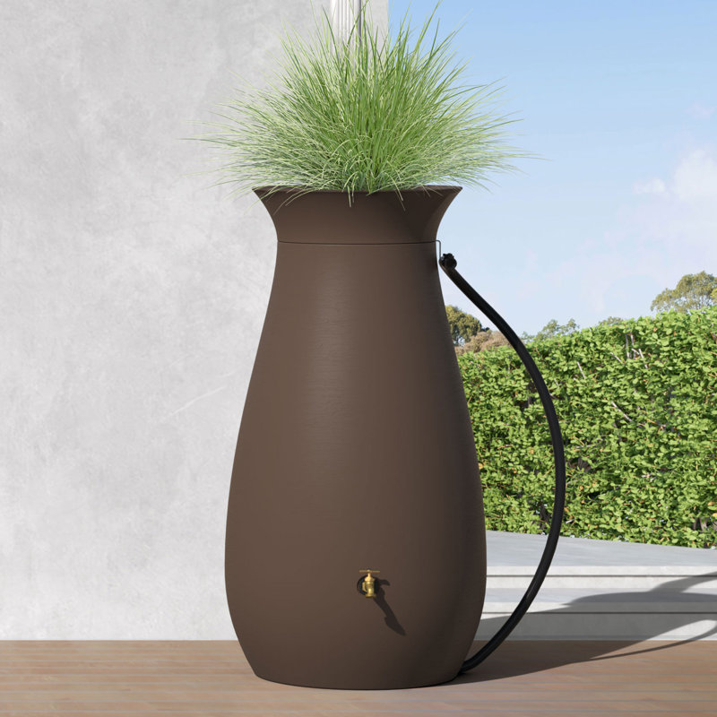 Cascata Rain Barrel, 65 Gallon, Dark Brown