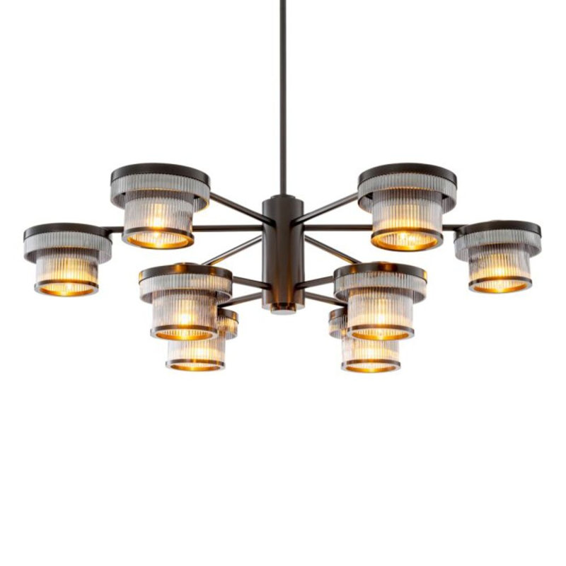 CDJ Chandelier Andromeda smoke glass, Bronze