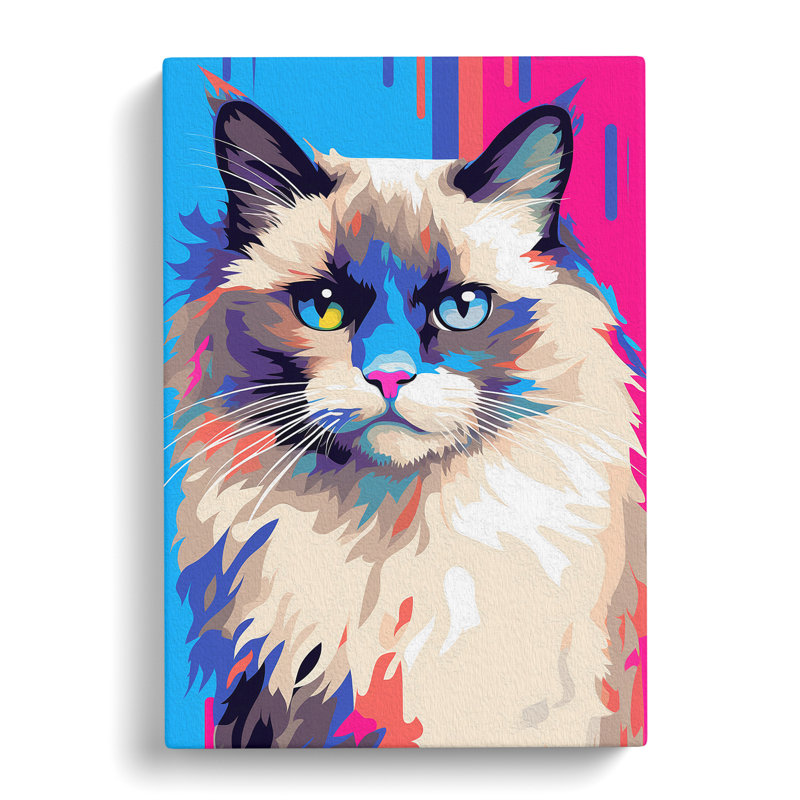 Ragdoll Cat Pop - Wrapped Canvas, 60cm H x 40cm W x 3cm D