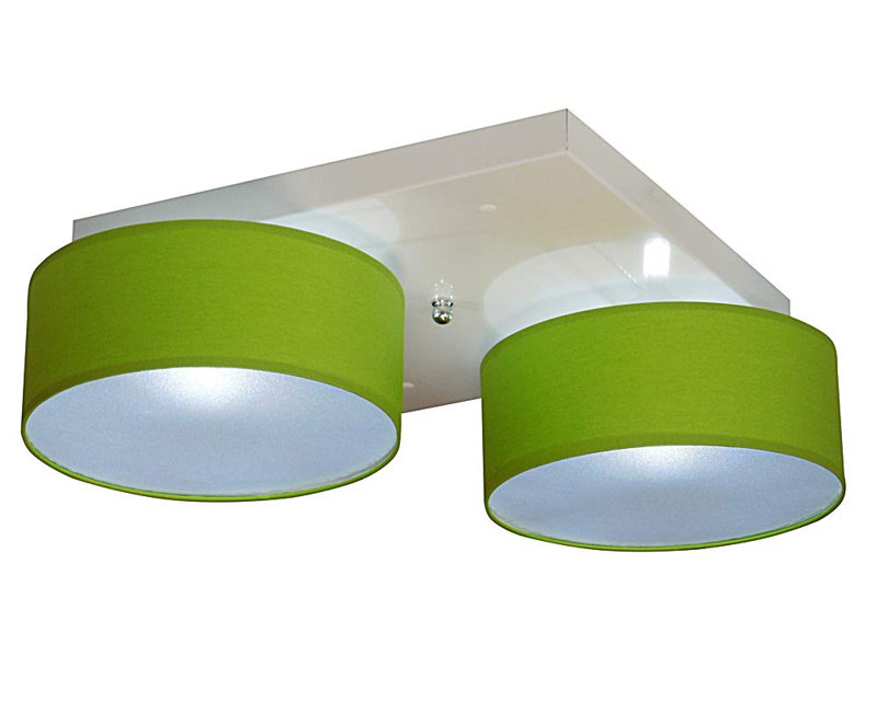 Pulley Fabric Semi Flush Mount, Green