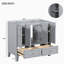 Meuble-lavabo de 36 po sans comptoir, armoire de rangement en bois massif seulement, meuble-lavabo autoportant avec 4 portes à fermeture douce et 2 tiroirs