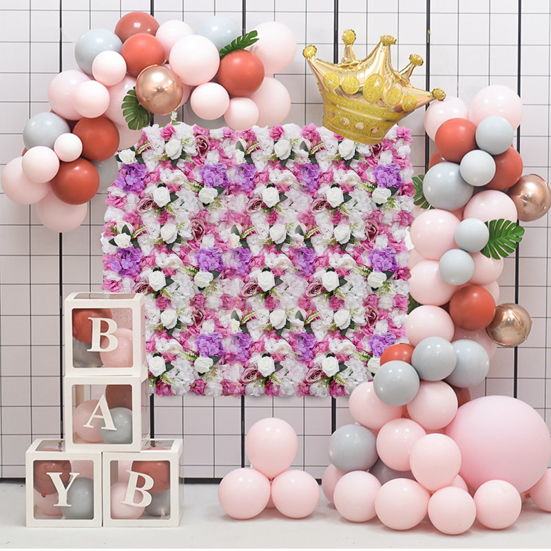 6 panneaux muraux de fleurs 24 po x 16 po fleurs artificielles roses