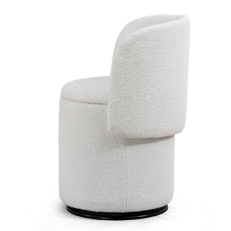 19" Upholstered Vanity Stool with Swivel