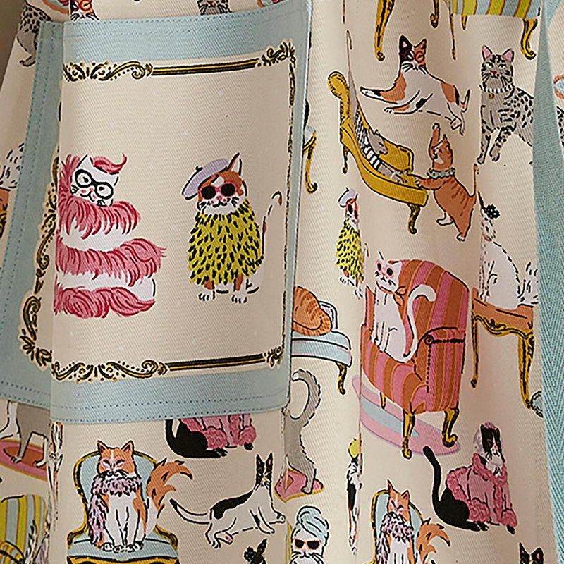 Cool Cats Animal Print Cotton Bib Apron