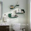 Tablettes flottantes, tablette murale, ensemble de 3 tablettes murales en métal au design unique pour le rangement mural, bibliothèque de livres, présentoirs verts