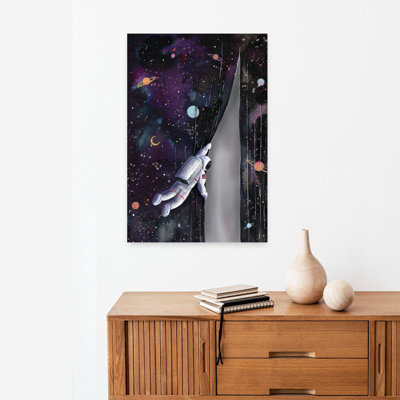 Astronaute dans l'espace, paysage contemporain abstrait, art naturel
