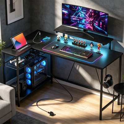 L-Shaped MDF Computer Desk
