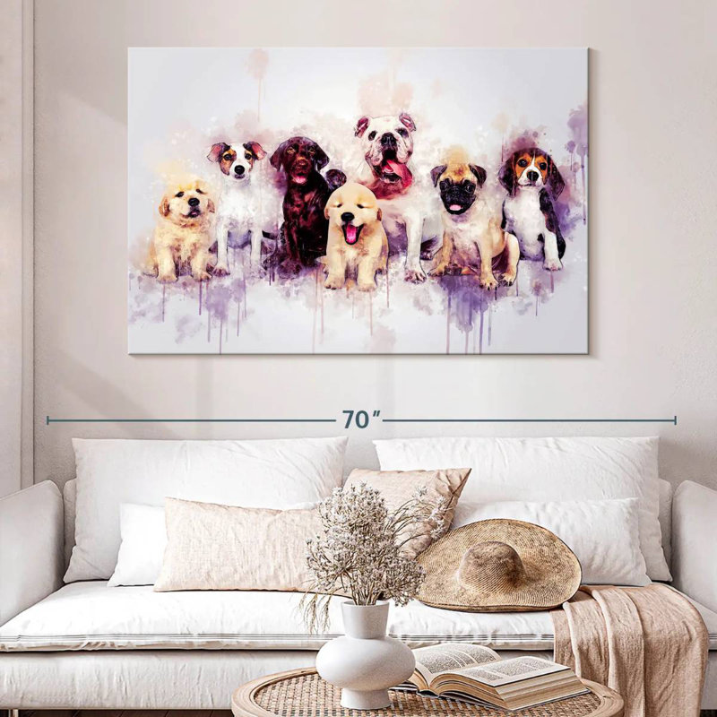 Dog Puppies, 34" H x 51" W