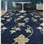 Tapis bleu de haute qualité noué à la main