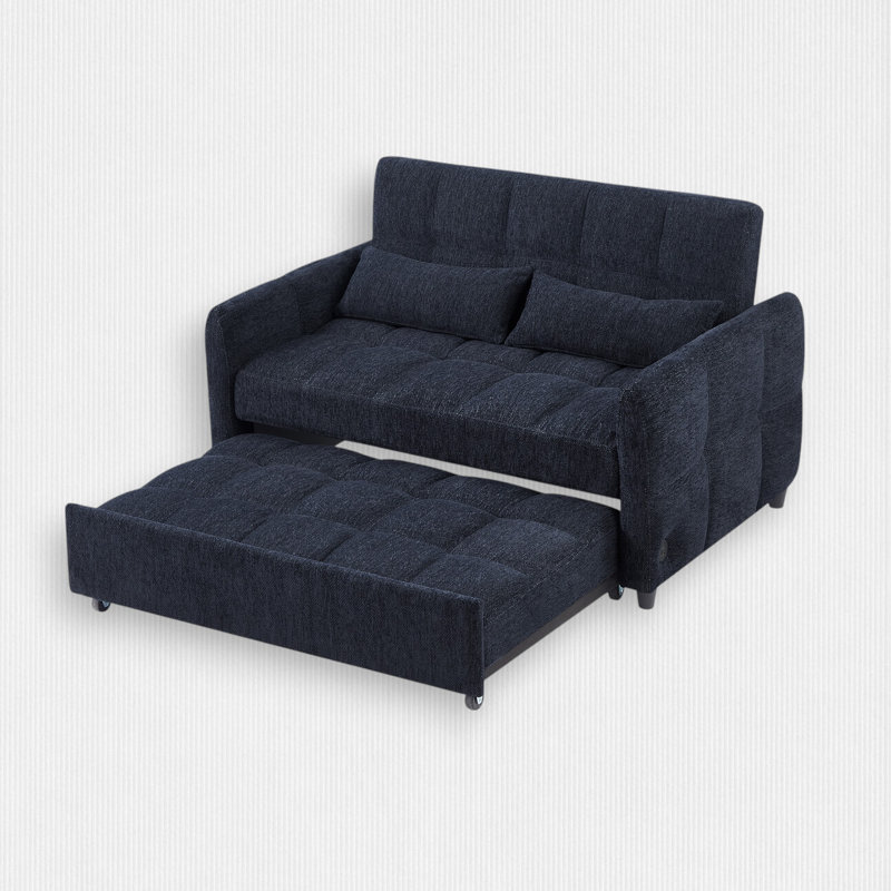 52.8'' Upholstered Sleeper Sofa, Blue