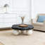 Table basse 35 "en forme de nuage, table basse minimaliste moderne en forme de pétale avec pieds sphériques-225161785
