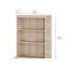 Bibliothèque Corretta beige avec 2 tablettes ouvertes, 86 cm de largeur (sans meuble et doit être jumelée à la partie inférieure de la série Corretta)-2042374582