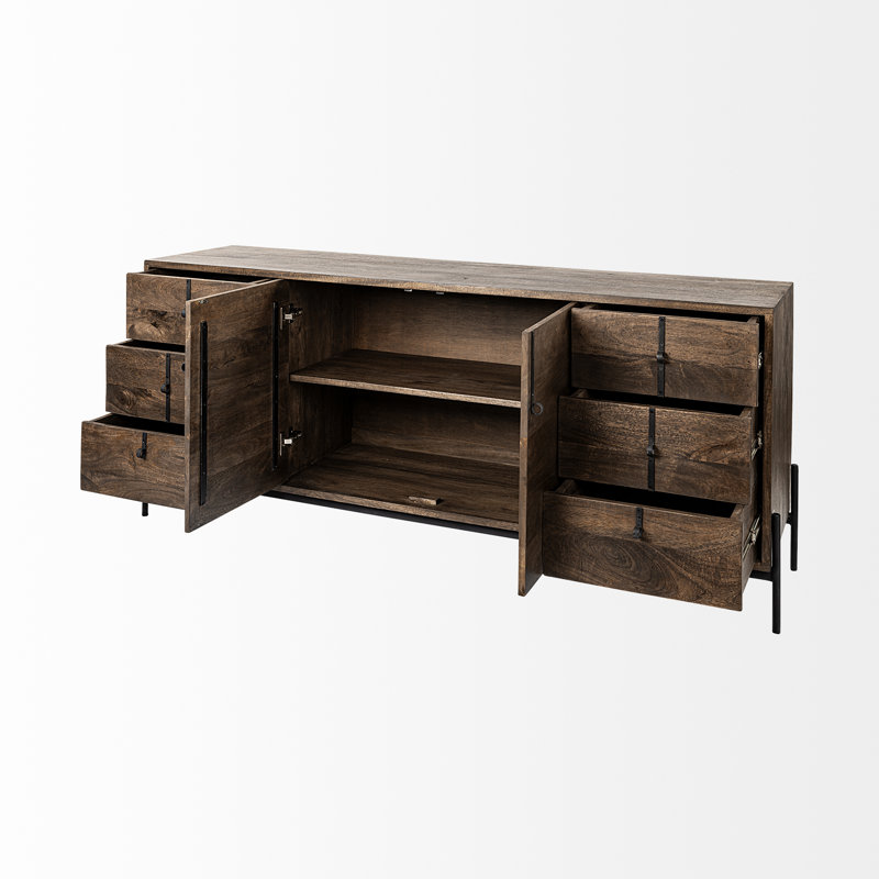 Nelda 71.5'' W Solid Wood Sideboard