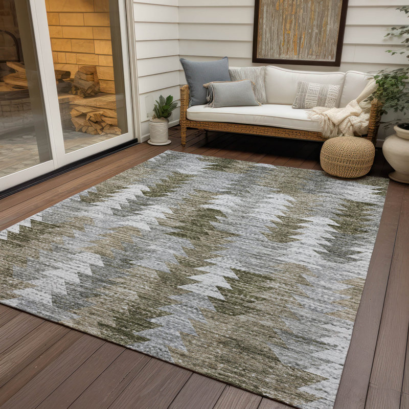 Keiser Washable Non-Slip Polyester Indoor / Outdoor Rug , Rectangle 2'6" x 3'10"