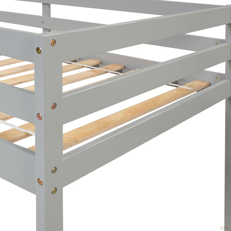 Lit mezzanine avec escalier Aydeen, Gris