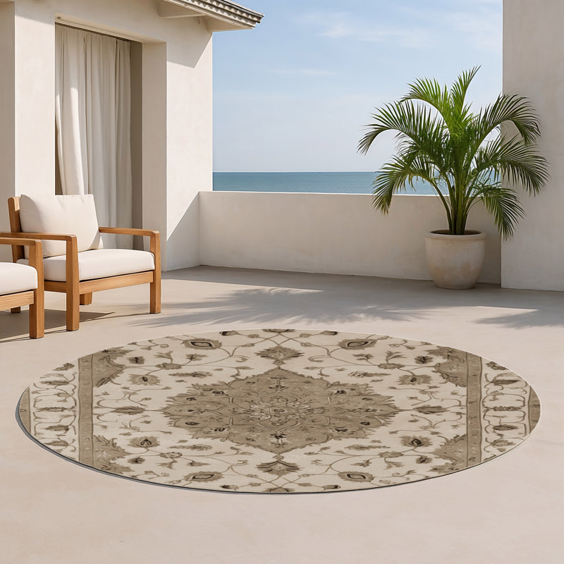 Tapis intérieur et extérieur Tabriz, Rond 5 pi