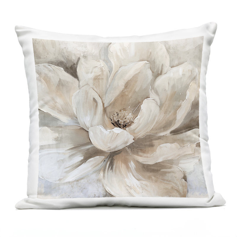 Coussin d'extérieur imprimé Lush White Magnolia Bloom par Nina Blue, Fleur 2