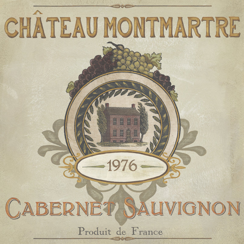 «Vintage Wine Labels III» par June Erica Vess, impression sur toile tendue, H 20 po x l 20 po x P 1,25 po