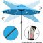 Parasol de marché éclairé avec manivelle 108 po Tayhlor-1408342421