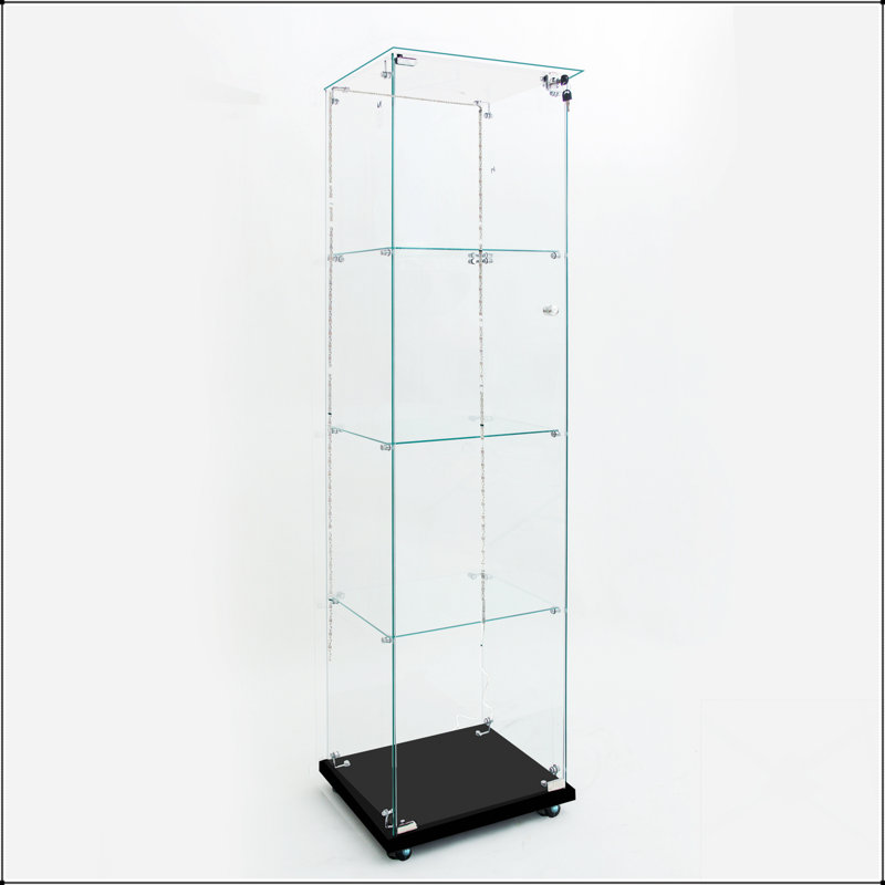 Vitrine en verre trempé et armoire de rangement avec lumière DEL Bluetooth, serrure et utilisation polyvalente pour la maison et le bureau