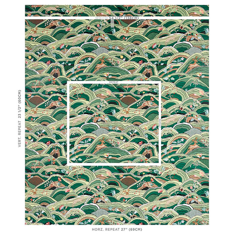Rolling Hills Wallpaper, Green