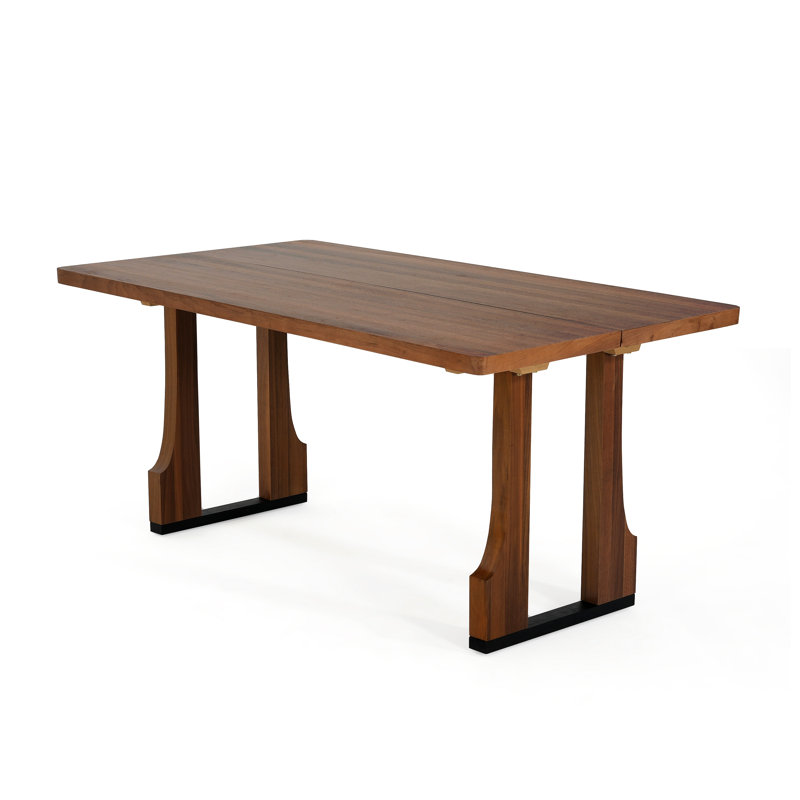 Case 63" Rectangular Dining Table With Solid Wood Legs, Walnut