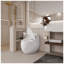 Toilette simple en forme d'œuf, 1,28 GPF, céramique blanche brillante avec siège à dégagement rapide