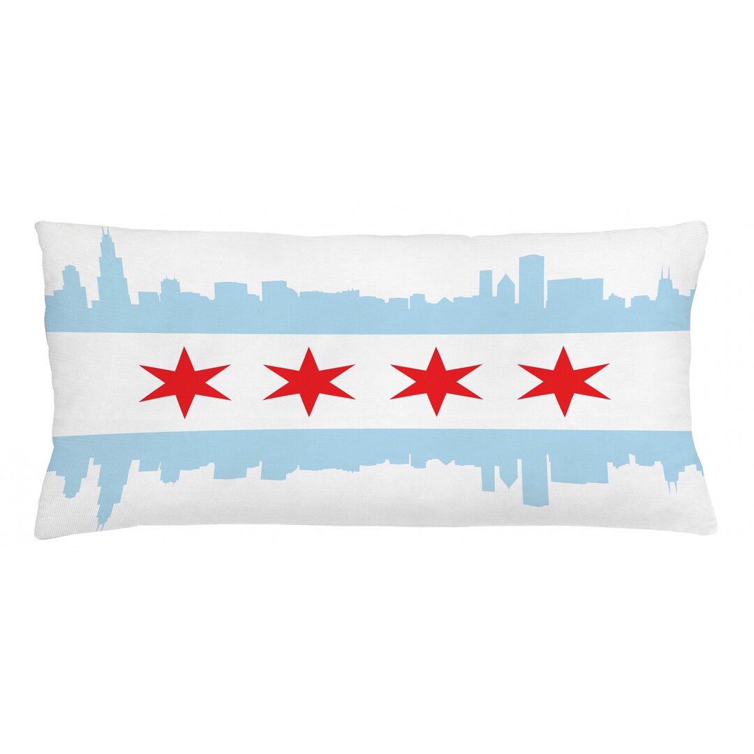 Kissenbezug, Gebäude Flagge, Chicago Skyline, Rot Weiß Babyblau