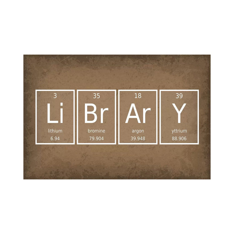 Bibliothèque par GetYourNerdOn - Art textuel sur toile tendue, H 18 po x l 26 po x P 1,5 po