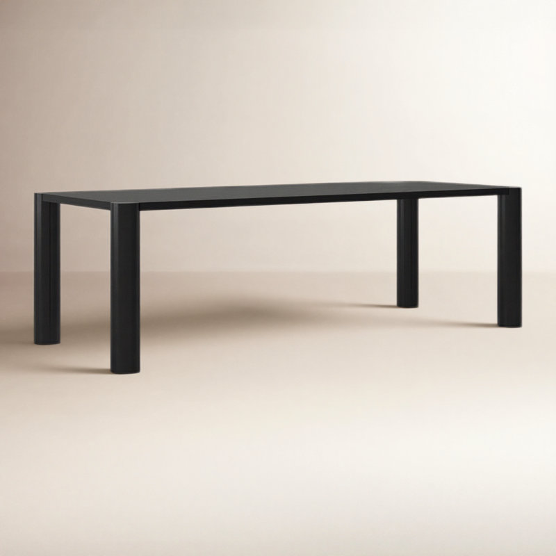 Channing Oak Solid Wood Dining Table, Black, 39" W x 96" L