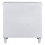 Table de chevet 3 chambres, blanc - Profitez d'une armoire en métal pour un accès facile