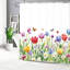 Rideau de bain Tulipe Wildflower avec crochets, multicolore 72 x 72 pouces (180 x 180 cm)
