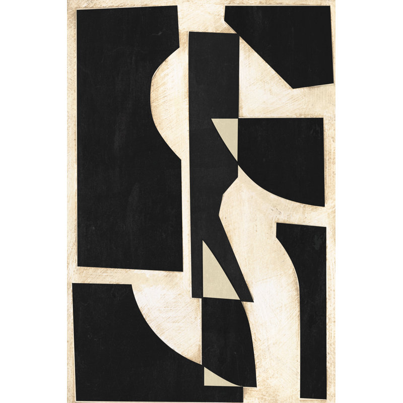 «Ephriam Onyx Cutout Shapes II on Canvas» par Regina Moore, reproduction, H 12 po x l 8 po