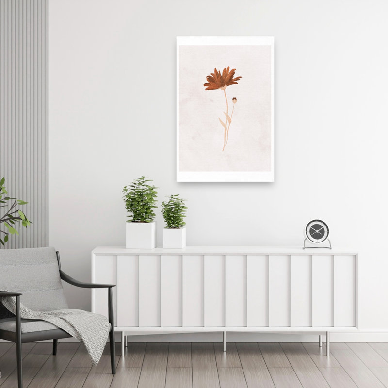 Impression d'art mural abstrait contemporain sans titre représentant un paysage floral, H 36 po x l 24 po